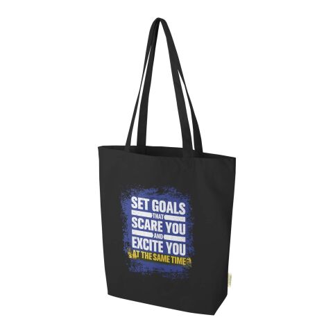 Werbeartikel Odisha 270 g/m² OCS Bio-Tragetasche 10 L – schwarz – mit Logo bedruckt