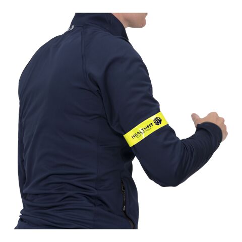 Werbeartikel Johan 38 cm reflektierendes Sicherheits-Schnapparmband – neongelb – mit Logo bedruckt