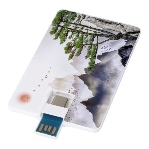 Duo slim 32 GB USB-Stick mit Typ-C und USB-A 3.0 Standard | weiß | ohne Werbeanbringung | Nicht verfügbar | Nicht verfügbar