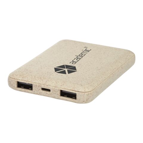 Asama 5000 mAh Powerbank aus Weizenstroh Standard | beige | ohne Werbeanbringung | Nicht verfügbar | Nicht verfügbar