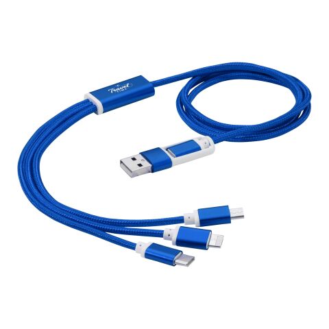 Werbeartikel Versatile 3-in-1-Ladekabel mit dualem Eingang | royalblau | mit Logo bedrucken