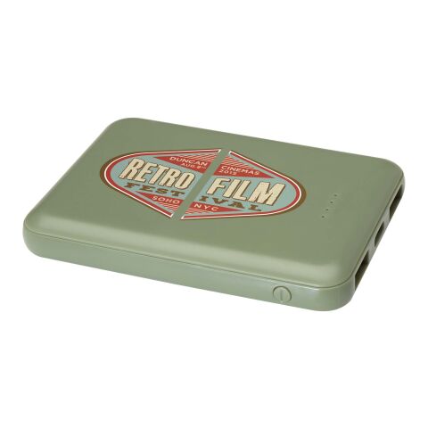 Werbeartikel Asama 5000 mAh Typ-C Powerbank aus recyceltem Kunststoff | heather grün | mit Logo bedrucken