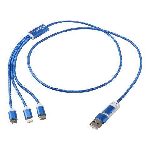 Versatile 5-in-1 Ladekabel aus recyceltem Aluminium Standard | royalblau | ohne Werbeanbringung | Nicht verfügbar | Nicht verfügbar