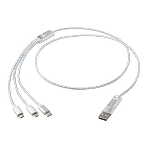 Versatile 5-in-1 Ladekabel aus recyceltem Aluminium Standard | silber | ohne Werbeanbringung | Nicht verfügbar | Nicht verfügbar