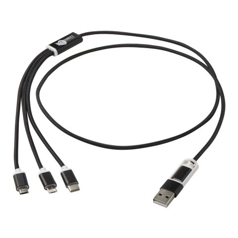 Werbeartikel Versatile 5-in-1 Ladekabel aus recyceltem Aluminium | schwarz | mit Logo bedrucken