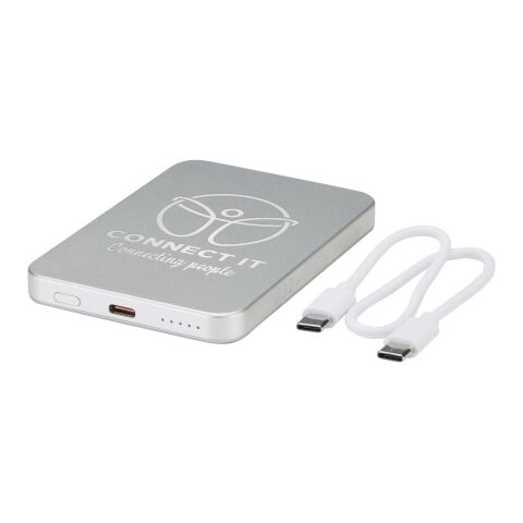 Avis 5000 mAh RCS Powerbank aus recyceltem Aluminium mit Magnetfunktion Silber