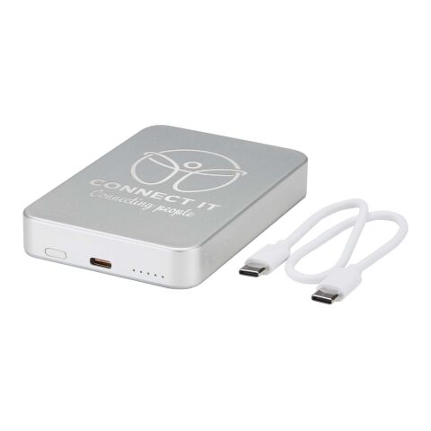 Avis 10.000 mAh RCS Powerbank aus recyceltem Aluminium mit Magnetfunktion Silber