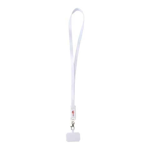 Franz 5 in 1 Lanyard Kabel aus recyceltem Kunststoff für Smartphones mit integrierter Datensynchronisierung und 65 W Schnellladefunktion Standard | weiß | ohne Werbeanbringung | Nicht verfügbar | Nicht verfügbar | Nicht verfügbar