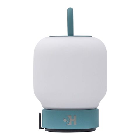 Mitarbeitergeschenk Tischlampe Kooduu Loome – teal – mit Werbedruck 101 Lumen 4000 mAh Akku moderne Akkuleuchte für Gastronomie