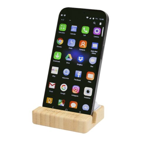 Algol Smartphonehalterung aus recyceltem Kunststoff mit Fidget-Toy mit Bambusdetails Standard | holz | ohne Werbeanbringung | Nicht verfügbar | Nicht verfügbar