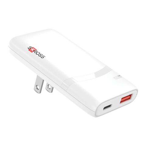SKROSS® Klip Slim 65W Mehrfach-Ladegerät weiss