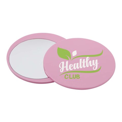 Werbeartikel Glider Schminkspiegel mit Schieberegler – hellrosa – mit Logo bedruckt