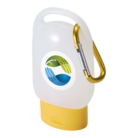 Werbeartikel Seife Squeeky hand wash – gelb – mit 48h Express-Druck 30 ml, soft citrus, duftende Naturseife für Outdoor-Events