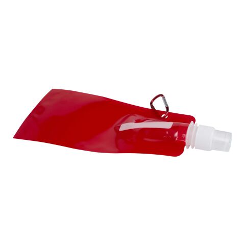 48h Express-Druck Werbeartikel Sipzy 480 ml faltbare Wasserflasche – rot – mit Logo bedruckt