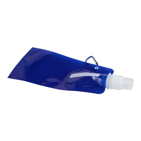 48h Express-Druck Werbeartikel Sipzy 480 ml faltbare Wasserflasche – transparent blau – mit Logo bedruckt