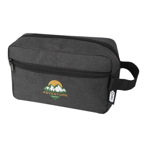 Werbeartikel Ross GRS RPET Kulturbeutel, 1,5 l – heather charcoal – mit Logo bedruckt