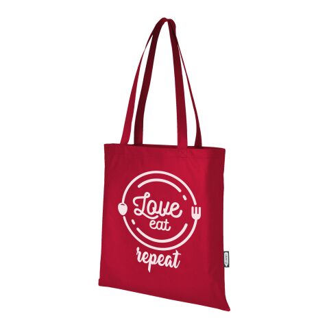 Werbeartikel Zeus Non Woven große Tragetasche 6 L aus GRS Recyclingmaterial 6 L – rot – mit Logo bedruckt