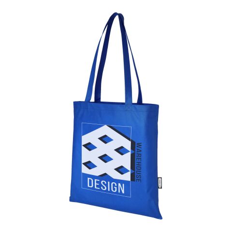Werbeartikel Zeus Non Woven große Tragetasche 6 L aus GRS Recyclingmaterial 6 L – royalblau – mit Logo bedruckt