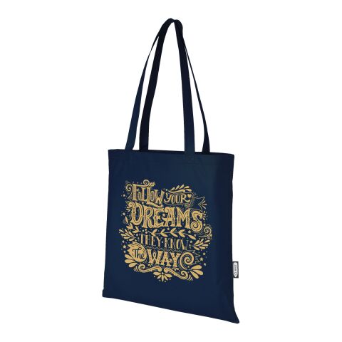 Werbeartikel Zeus Non Woven große Tragetasche 6 L aus GRS Recyclingmaterial 6 L – navy – mit Logo bedruckt