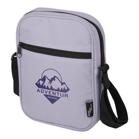 Werbeartikel Byron Umhängetasche aus GRS Recyclingmaterial 2 L – fliederfarben – mit Logo bedruckt