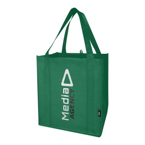 Werbeartikel Liberty Tragetasche mit hartem Boden aus recyceltem GRS Non Woven 6 L – grün – mit Logo bedruckt