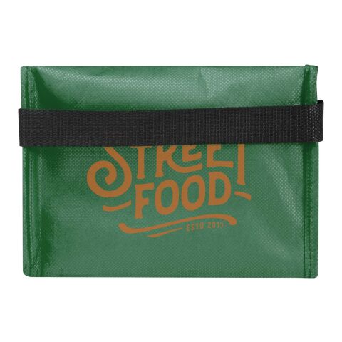 Werbeartikel Spectrum Kühltasche aus recyceltem GRS Non Woven für 6 Dosen 4 L – grün – mit Logo bedruckt