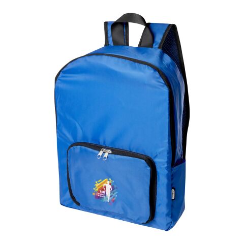 48h Express-Druck Werbeartikel EcoFold faltbarer RPET Rucksack 15 L – royalblau – mit Logo bedruckt