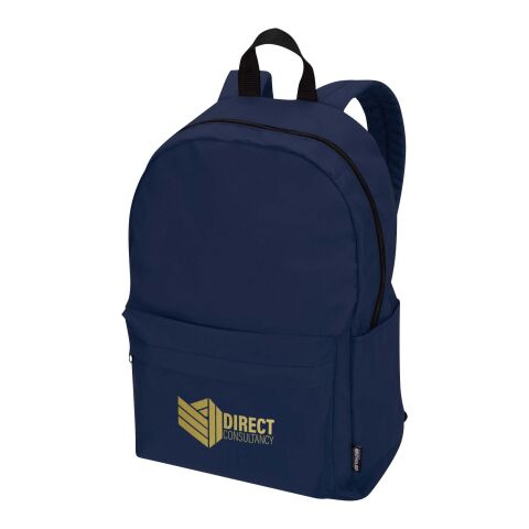 48h Express-Druck Werbeartikel Byron 14" GRS-recycelter City Laptop Rucksack 14 L – navy – mit Logo bedruckt