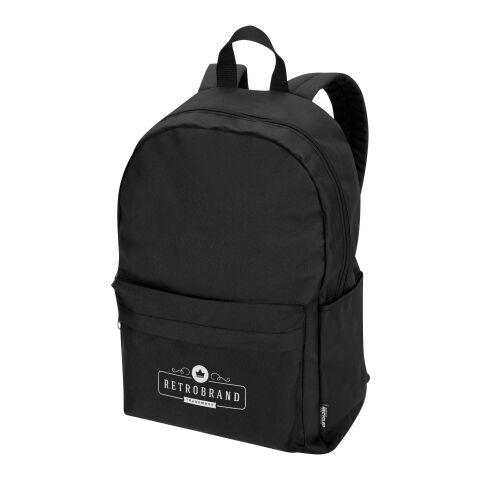 48h Express-Druck Werbeartikel Byron 14" GRS-recycelter City Laptop Rucksack 14 L – schwarz – mit Logo bedruckt