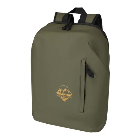 48h Express-Druck Werbeartikel Resi Plus 15" GRS recycelter diebstahlsicherer Rucksack 18L – waldgrün – mit Logo bedruckt