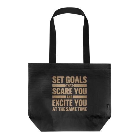 Werbeartikel Duo GRS recycelte doppellaminierte Tragetasche 18L – schwarz – Einkaufstasche / Werbetasche mit Logo bedruckt