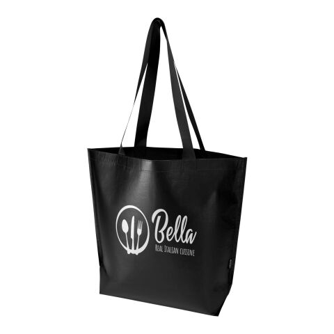 Werbeartikel Duo GRS recycelte doppellaminierte Tragetasche Oversize 30 L – schwarz – Einkaufstasche / Werbetasche mit Logo bedruckt