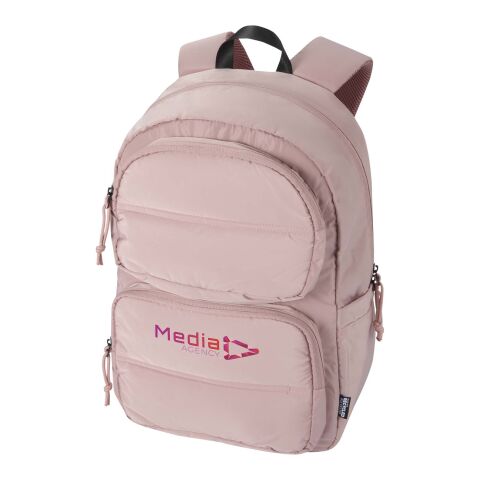 48h Express-Druck Werbeartikel Puffer 15,6" GRS recycelter Laptoprucksack 18L – Dusty Pink – mit Logo bedruckt