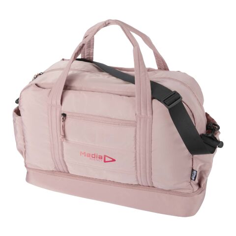 Nachhaltiger Werbeartikel Puffer GRS recycelte Reisetasche mit isoliertem Boden 30L – Dusty Pink