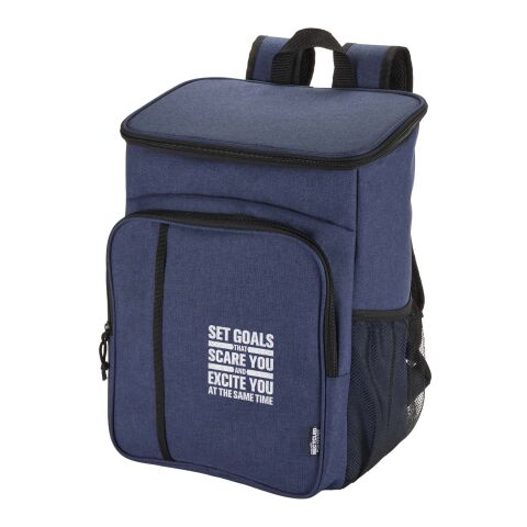 Werbeartikel Tundra GRS recycelter Picknickkühlrucksack mit Besteckset 20 L – navy – mit Logo bedruckt