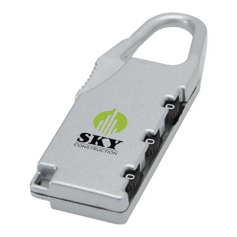 Werbeartikel Traveler Gepäckschloss – silber – mit Logo bedruckt