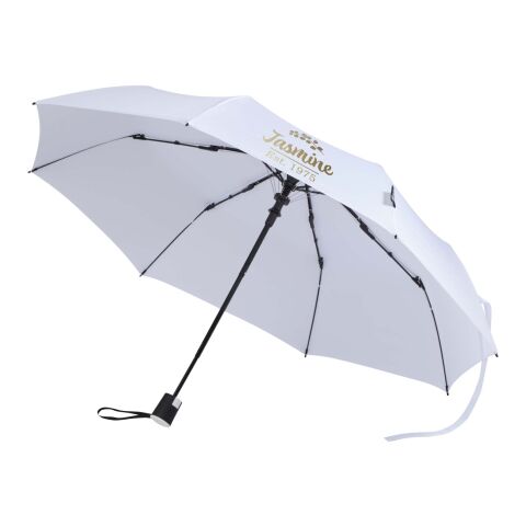Agnes 21" faltbarer RPET-Regenschirm mit automatischer Öffnung weiß