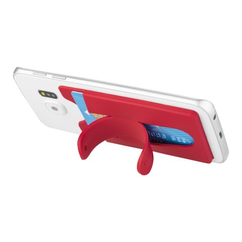 Silikon Kartenfach mit Telefonhalterung Standard | rot | ohne Werbeanbringung | Nicht verfügbar | Nicht verfügbar