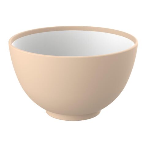 Nachhaltiger Werbeartikel Bio-Müslischale "2 Colour" matt – aprikose – mit Logo bedruckt