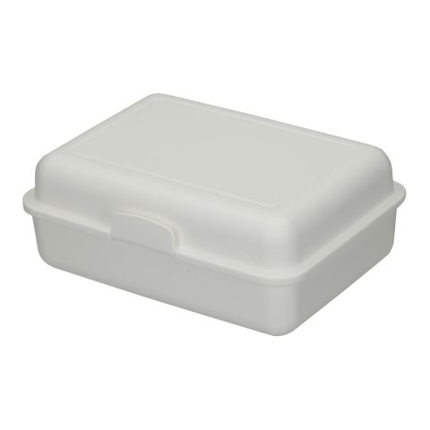 Mitarbeitergeschenk Essensbehälter School-Box – weiß – mit individuellem Werbedruck aus Zuckerrohr-Biokunststoff nachhaltiges Lunch-Set