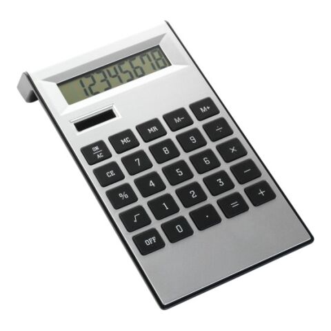 Tischrechner &#039;Highline&#039; aus ABS-Kunststoff Schwarz/Silber | ohne Werbeanbringung | Nicht verfügbar | Nicht verfügbar