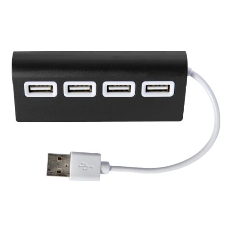 USB-Hub &#039;Square&#039; aus Aluminium Schwarz | ohne Werbeanbringung | Nicht verfügbar | Nicht verfügbar