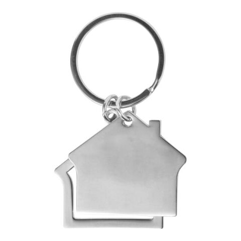 Schlüsselanhänger &#039;Home&#039; aus Zink-Aluminium in Hausform Silber | ohne Werbeanbringung | Nicht verfügbar | Nicht verfügbar