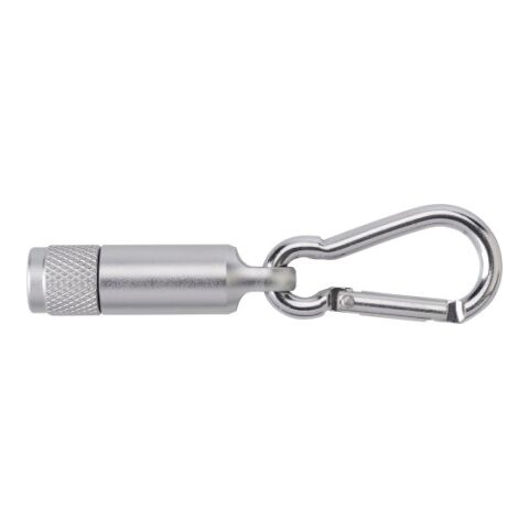 Mini-Taschenlampe aus Aluminium mit Karabiner Silber | ohne Werbeanbringung | Nicht verfügbar | Nicht verfügbar