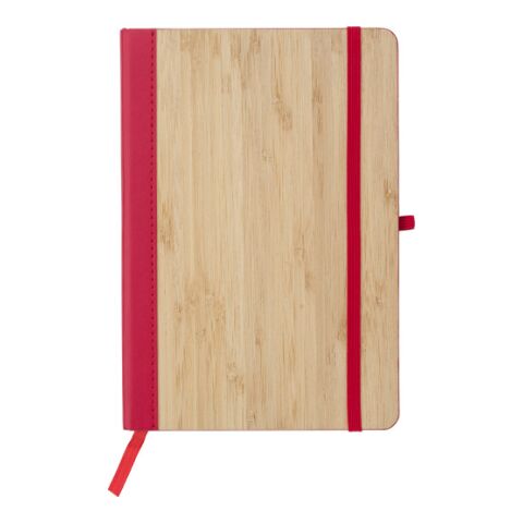 Notizbuch Dorita aus PU und Bambus Rot | ohne Werbeanbringung | Nicht verfügbar | Nicht verfügbar