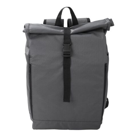 RPET-Polyester (600D) Rucksack mit Rollverschluss Evie Grau | ohne Werbeanbringung | Nicht verfügbar | Nicht verfügbar