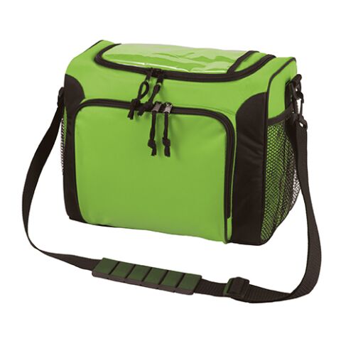 Werbeartikel Kühltasche Halfar SPORT – grün – mit Logodruck, isolierte Cooler Bag für das Sommerfest & Firmen-Events mit praktischem Umhängegurt