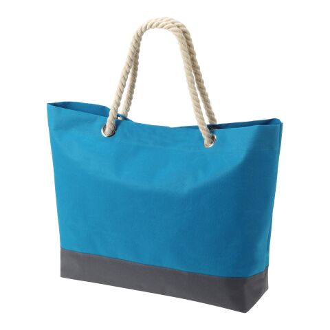 Firmengeschenk Shopper HALFAR® BONNY – blau – mit Logodruck, Hauptfach mit Reißverschluss-Organizer, ideal für Messen & Events