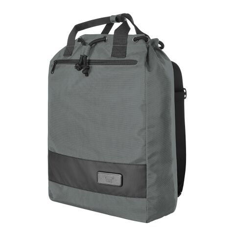 Firmengeschenk Rucksackshopper HALFARTM STAGE – anthrazit – mit Logodruck, moderner Rucksack mit Kordelverschluss für Messen