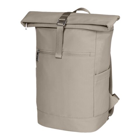 Mitarbeitergeschenk Rucksack Halfar STAR S – beige – mit Logodruck, gepolstertes Laptopfach, komfortabler Daypack für das Onboarding